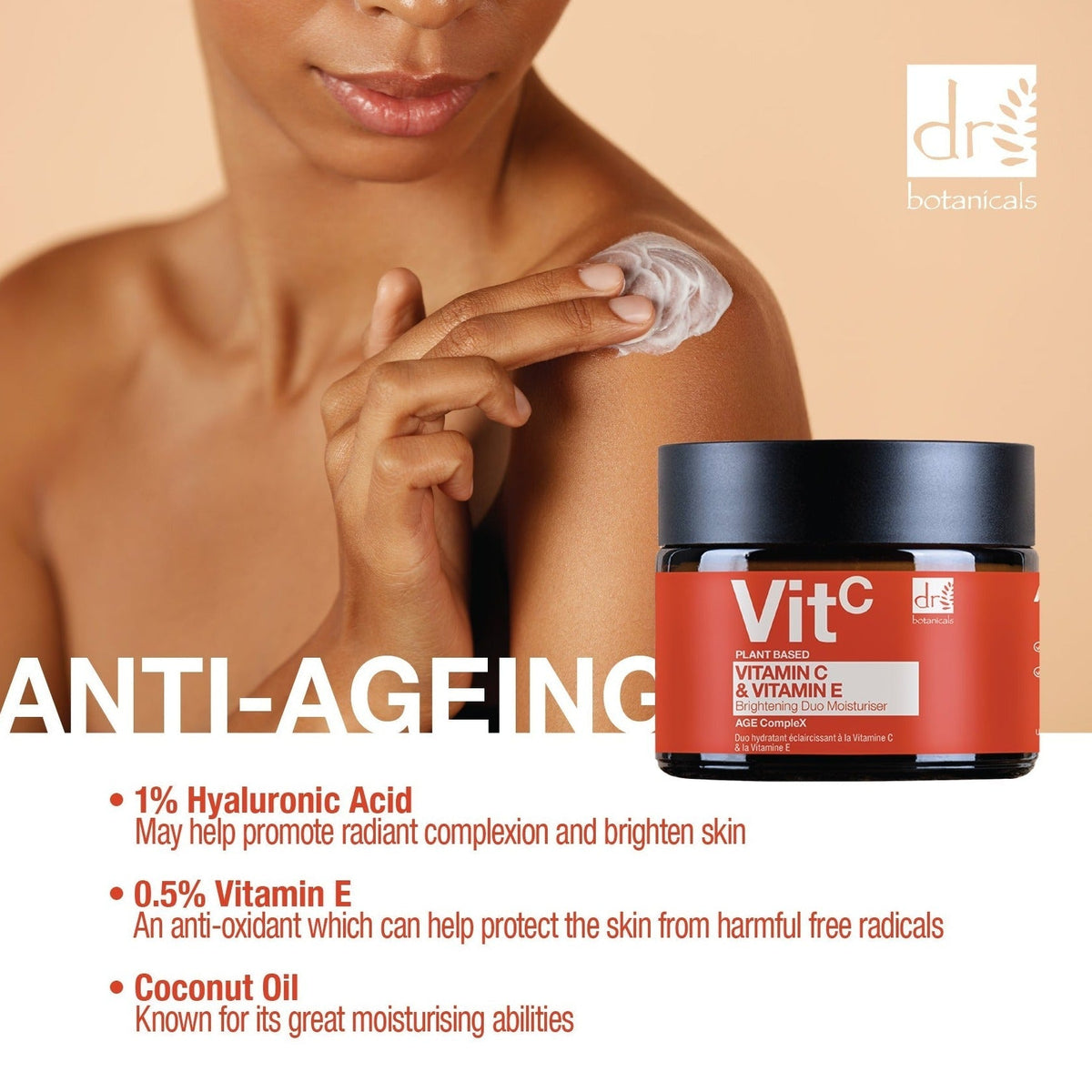 RDB522 Dr Botanicals Vitamin C 1% & Vitamin E Brightening Duo Moisturiser 60ml
