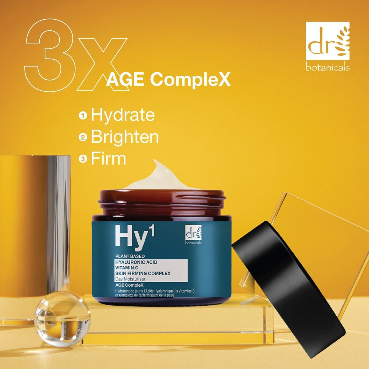 RDB520 Dr Botanicals Hyaluronic Acid 1% & Vitamin C 1% & Skin Firming Complex 1% Day Moisturiser 60ml