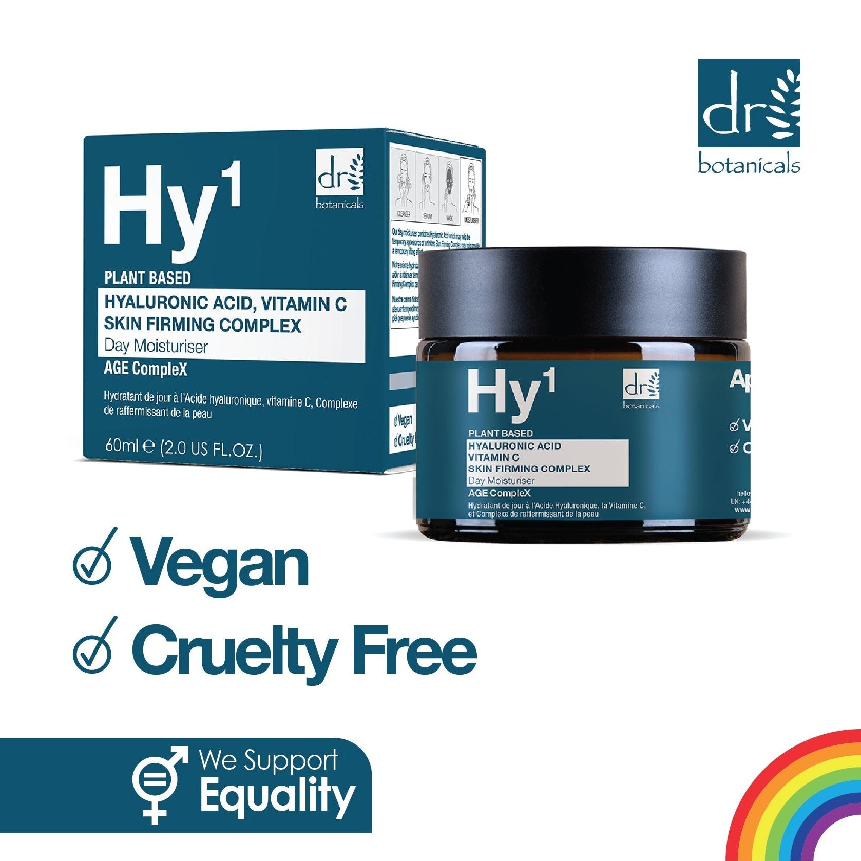 RDB520 Dr Botanicals Hyaluronic Acid 1% & Vitamin C 1% & Skin Firming Complex 1% Day Moisturiser 60ml