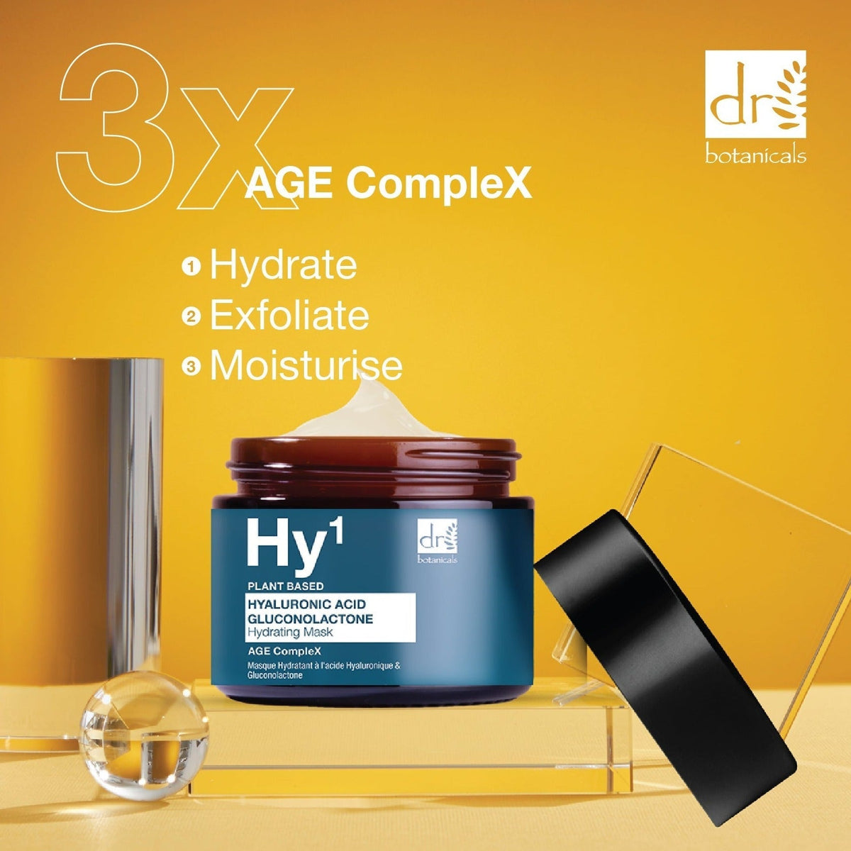 RDB523 Dr Botanicals Hyaluronic Acid 1% & Gluconolactone Mask 60ml