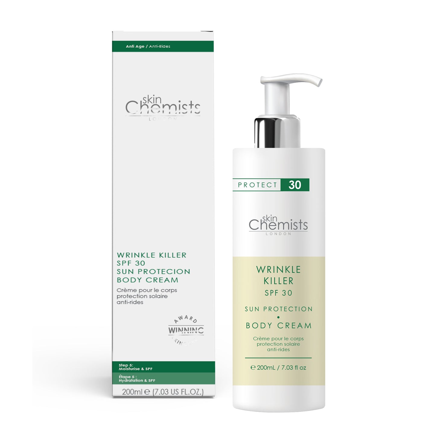 Wrinkle Killer SPF 50+30 Body Cream and Day Moisturiser