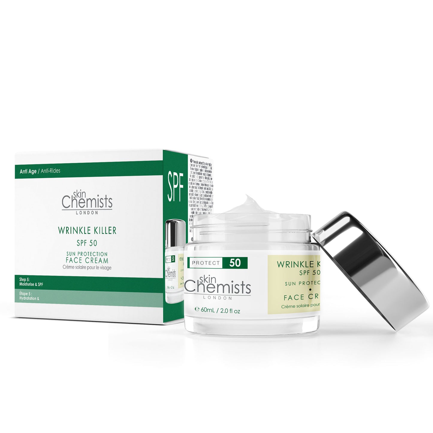 skinChemists Wrinkle Killer Sun Protection Day Moisturiser SPF 50 60ml