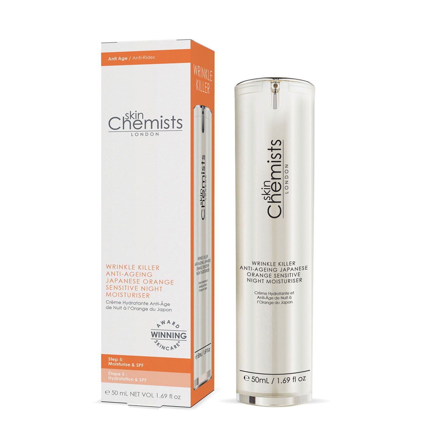 skinChemists Wrinkle Killer Anti-Ageing Japanese Orange Sensitive Night Moisturiser 50ml