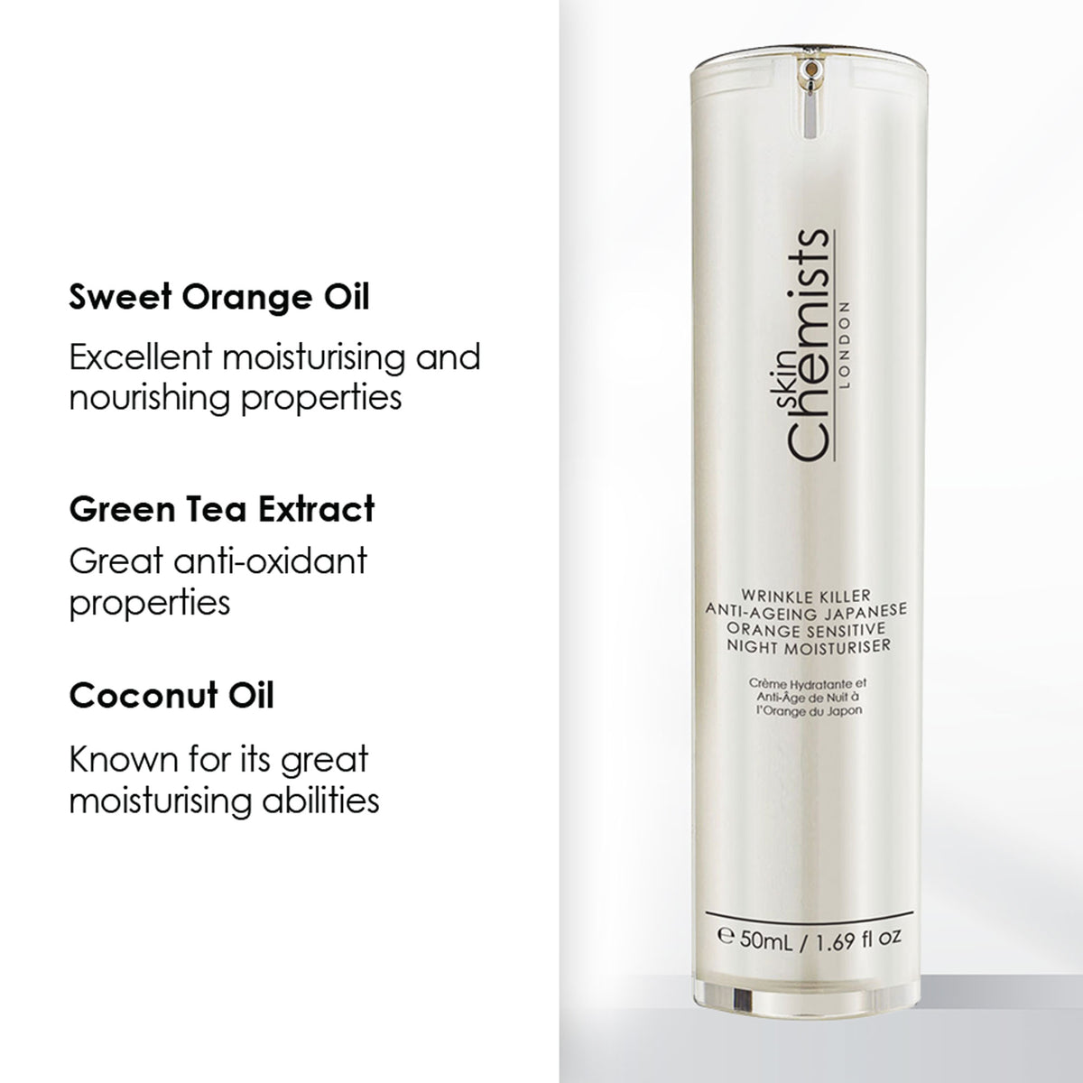 skinChemists Wrinkle Killer Anti-Ageing Japanese Orange Sensitive Night Moisturiser 50ml