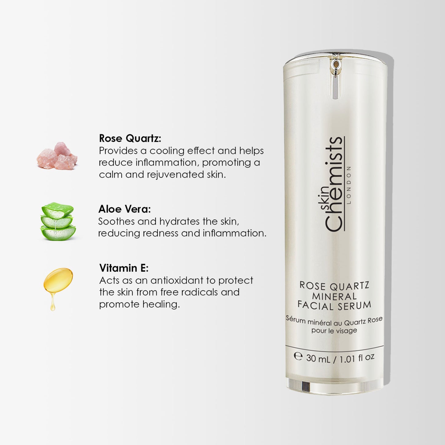skinChemists Rose Quartz Mineral Facial Serum 30ml