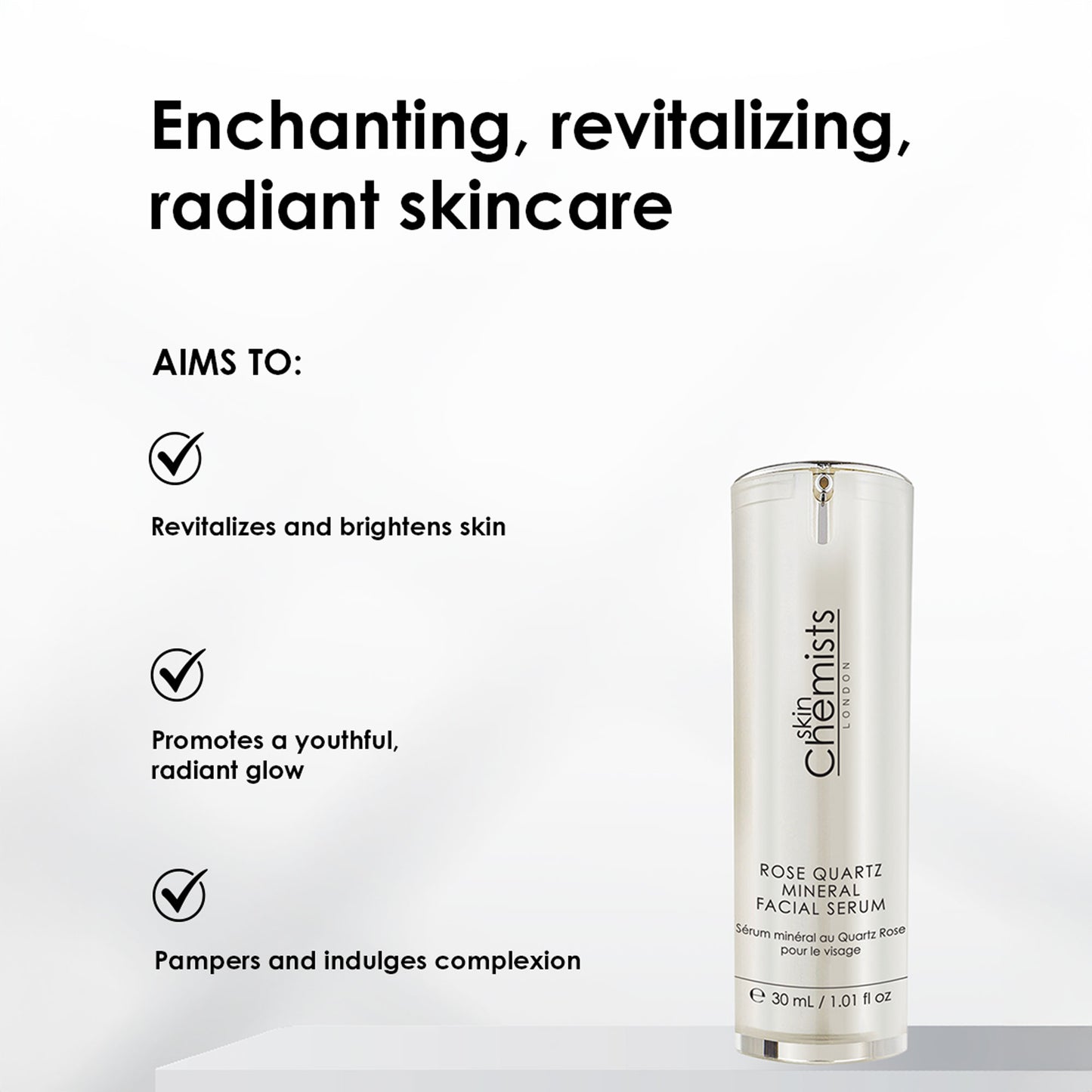 skinChemists Rose Quartz Mineral Facial Serum 30ml