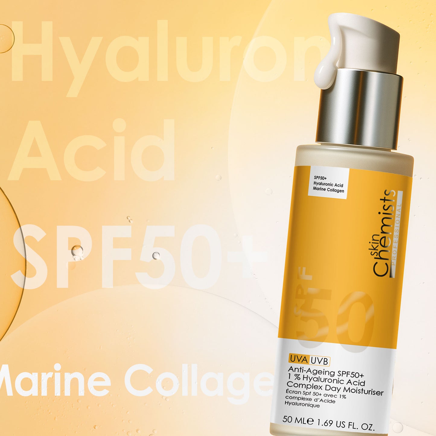 skinChemists Anti-Ageing SPF 50 1% Hyaluronic Acid Day Moisturiser 50ml