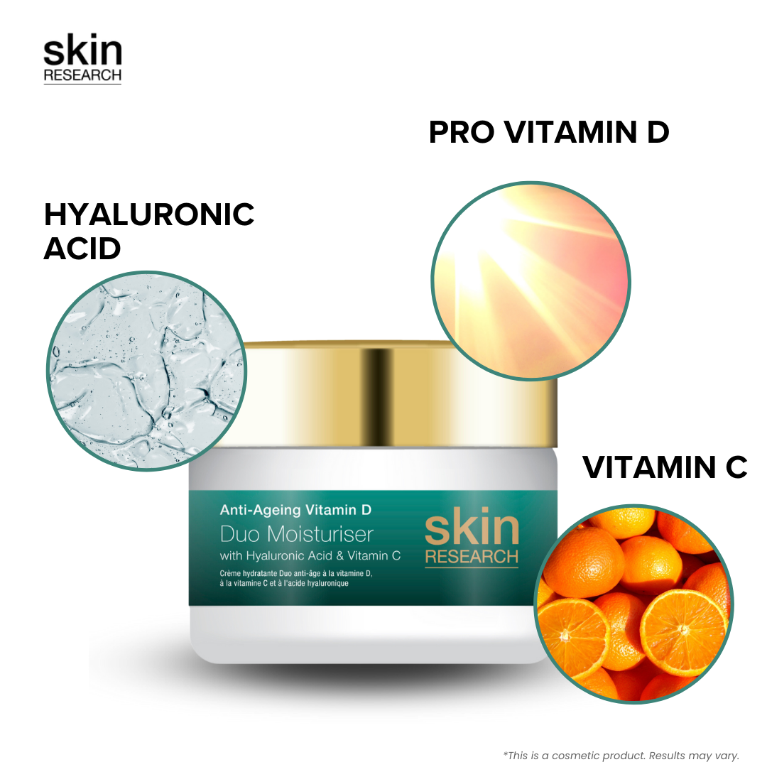 Skin Research Anti-Ageing Vitamin D with Hyaluronic Acid & Vitamin C Duo Moisturiser 50ml