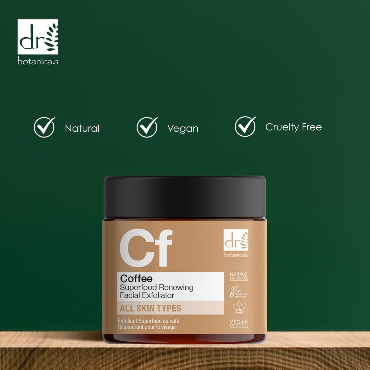 Dr Botanicals Coffee Superfood Renewing Facial Exfoliator 60ml