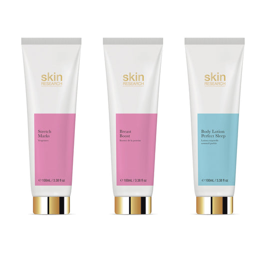 Skin Research Breast Boost, Stretch Mark Cream, Body Lotion Kit