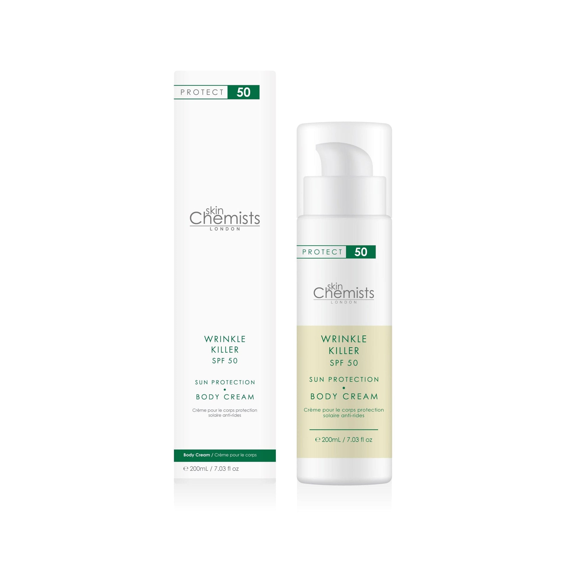 skinChemists Wrinkle Killer Sun Protection Body Cream SPF 50 200ml