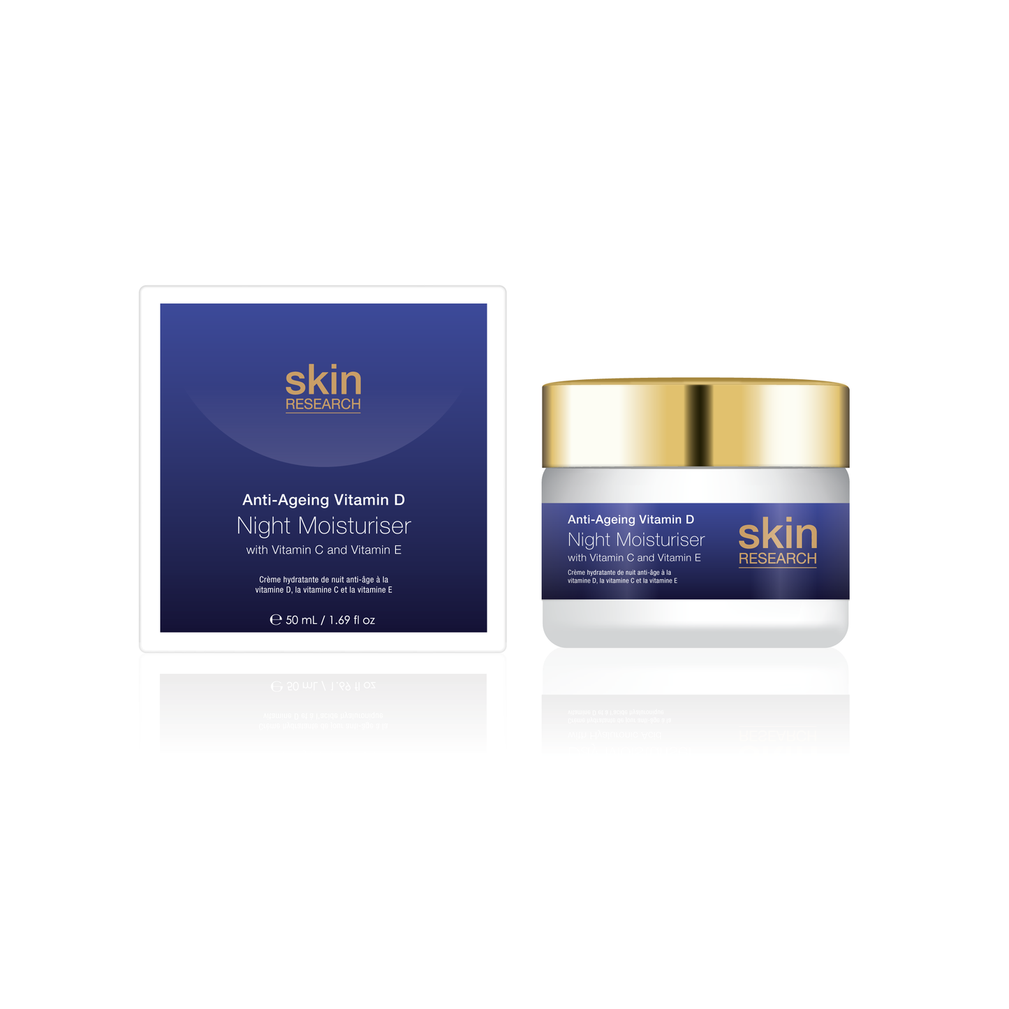 Skin Research Anti-Aging Vitamin D Hyaluronic Acid & Vitamin C Night Moisturizer 50ml