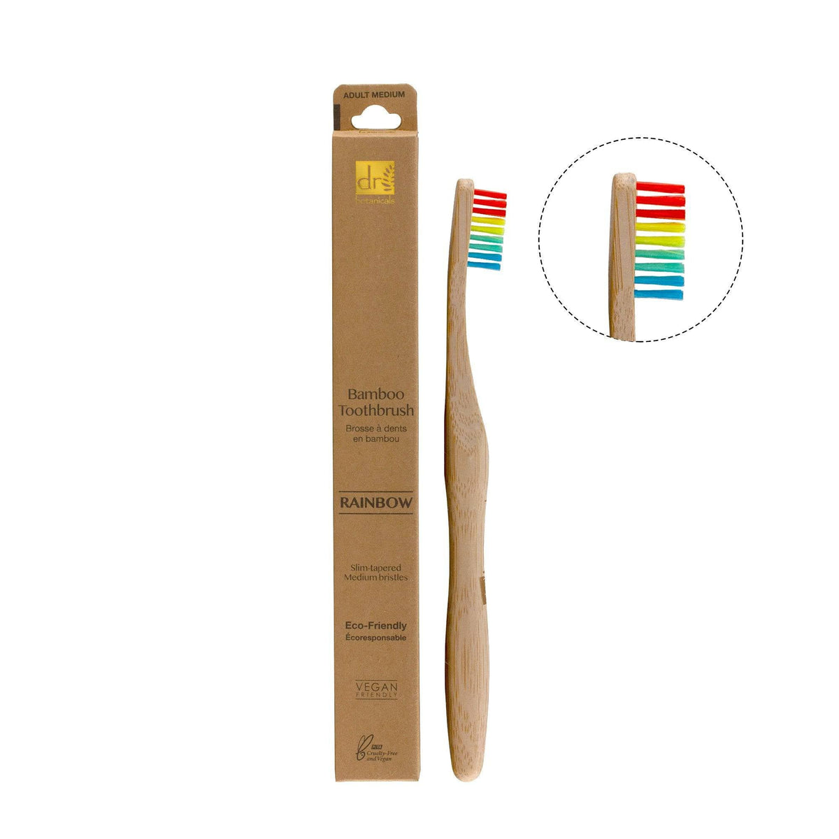 Dr Botanicals Bamboo Toothbrush Rainbow