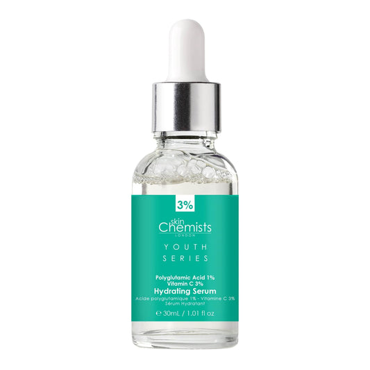 skinChemists Youth Series Hydrating Serum Polyglutamic Acid 1%, Vitamin C 3% 30ml