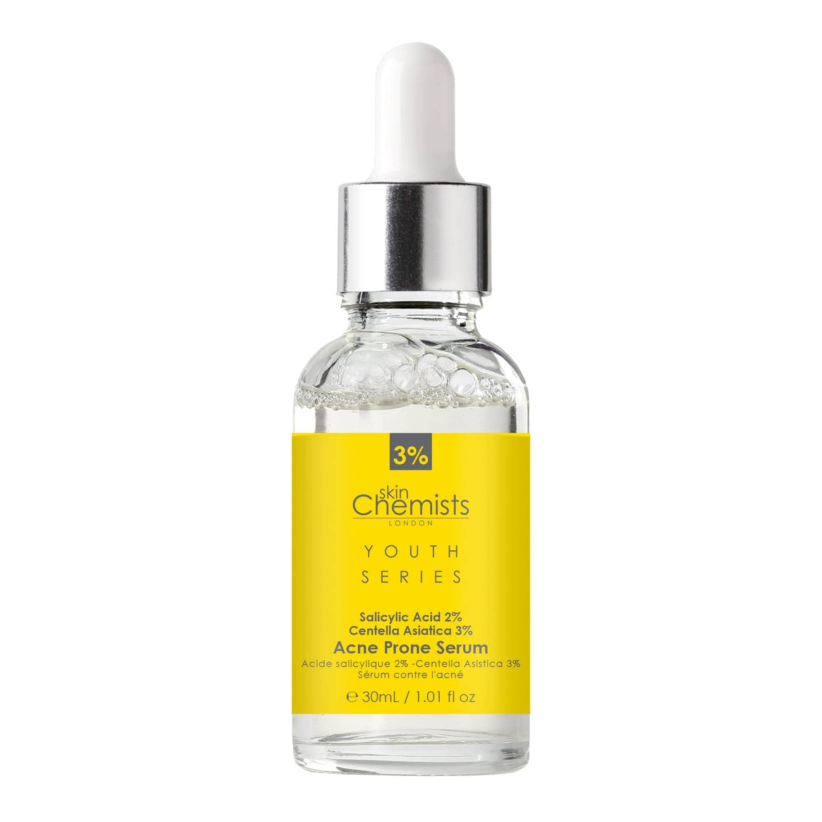 skinChemists Youth Series Acne Prone Serum Salicylic Acid 2%, Centella Asiatica 3% 30ml