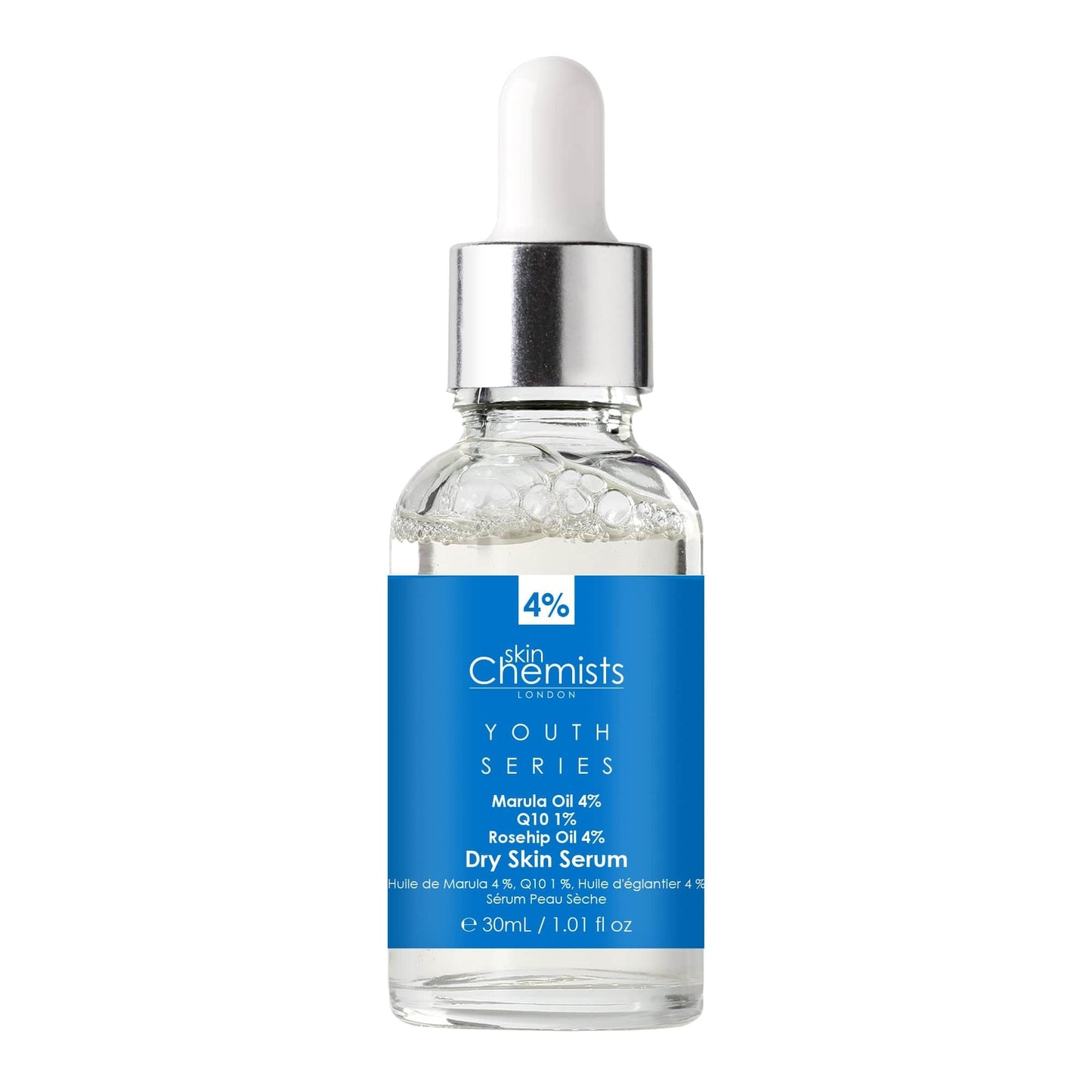 skinChemists Youth Series Dry Skin Serum Marula Oil 4%, Q10 1%, Rosehip Oil 4% 30ml