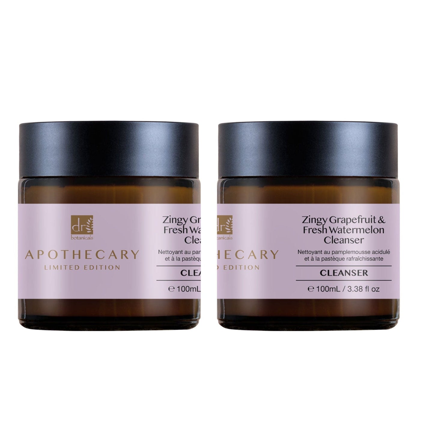 Dr Botanicals Anti-Ageing Zingy Grapefruit & Fresh Watermelon Cleanser 100ml x 2