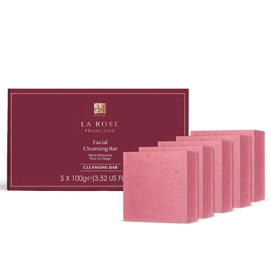 Dr Botanicals La Rose Française Facial Cleansing Bar (Pack of 5) 100g x 5