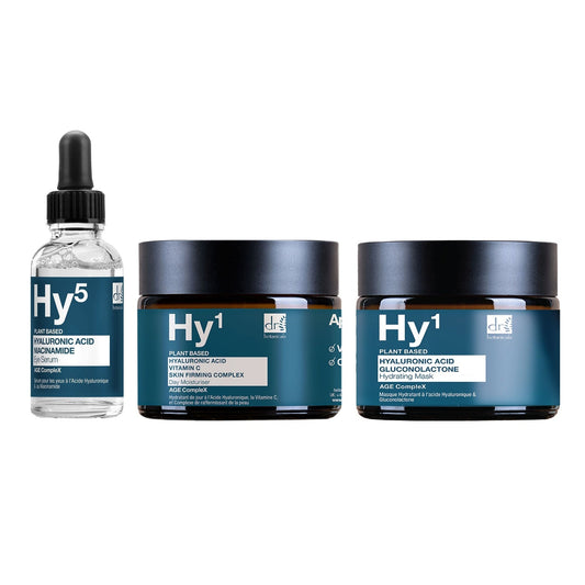 Dr Botanicals Anti-Ageing Hyaluronic Acid Day Moisturiser, Serum And Mask