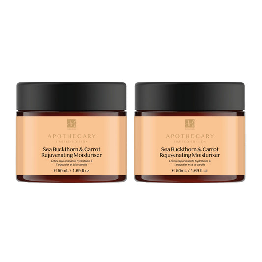 Dr Botanicals Sea Buckthorn & Carrot Rejuvenating Moisturiser 50ml Twin Value Savings Pack