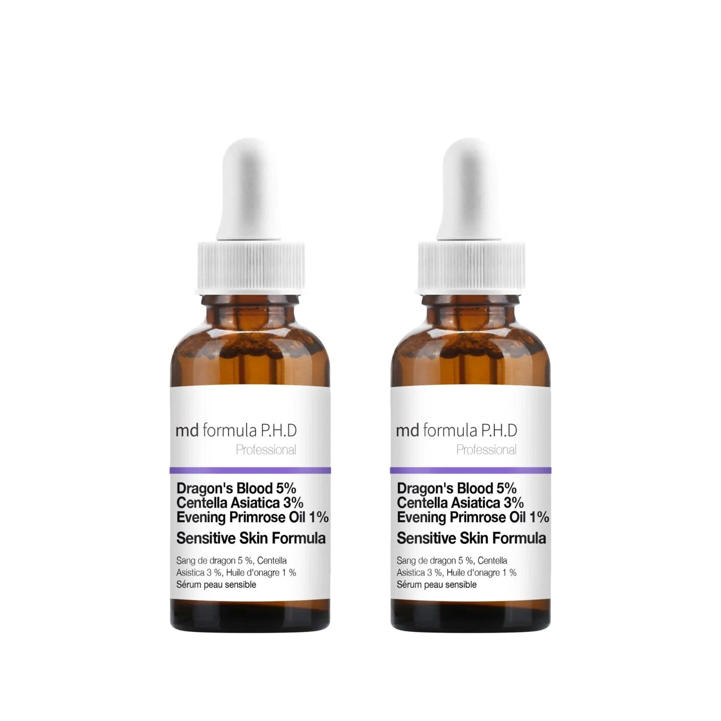 MD Formula Sensitive Skin Serum Dragon's Blood 5%, Centella Asiatica 3%, Evening Primrose Oil 1% 30ml Twin Value Savings Pack