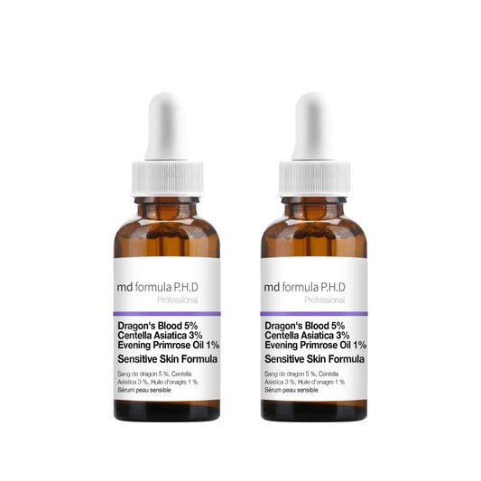 MD Formula Sensitive Skin Serum Dragon's Blood 5%, Centella Asiatica 3%, Evening Primrose Oil 1% 30ml Twin Value Savings Pack