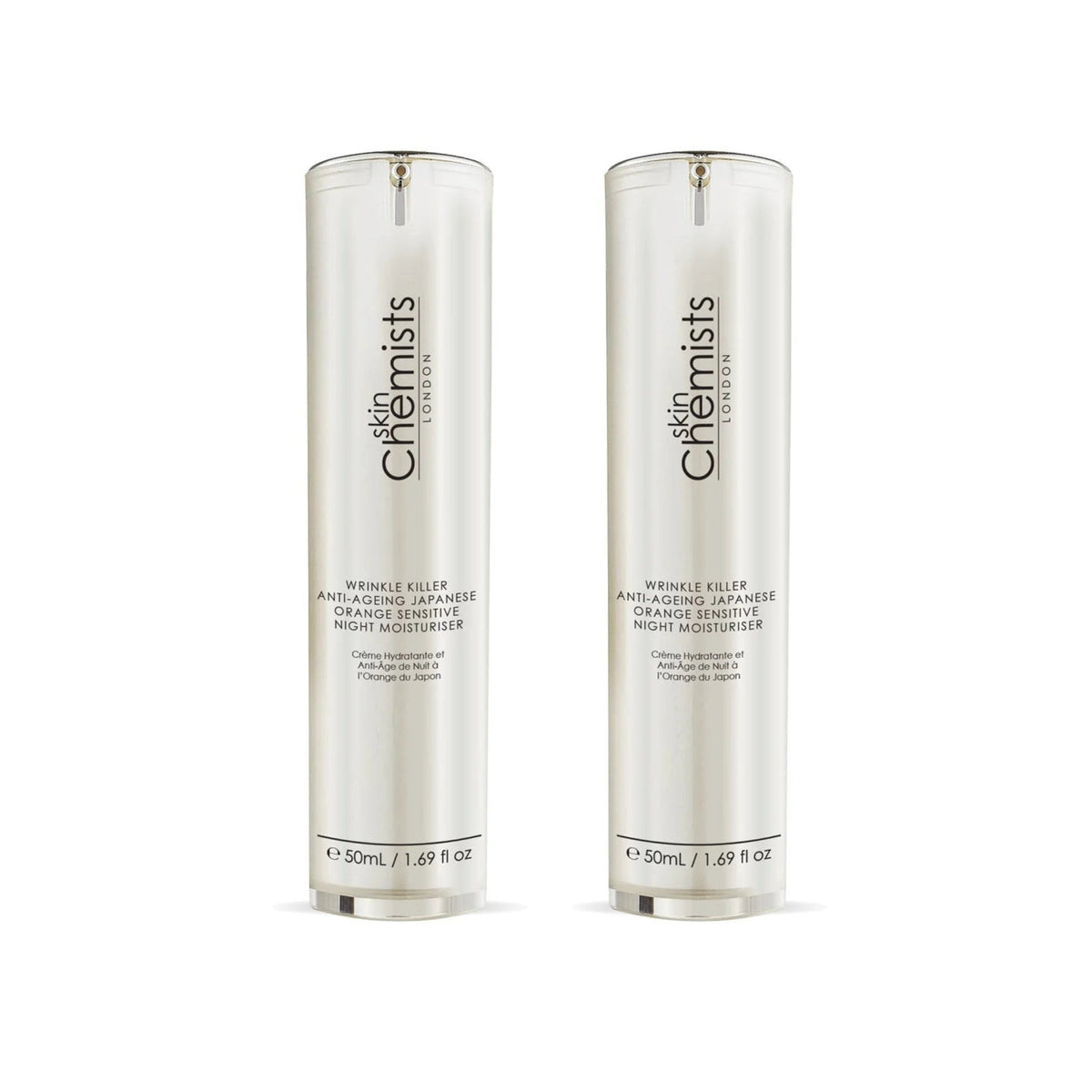 skinChemists Wrinkle Killer Anti-Ageing Japanese Orange Sensitive Night Moisturiser 50ml Twin Value Savings Pack