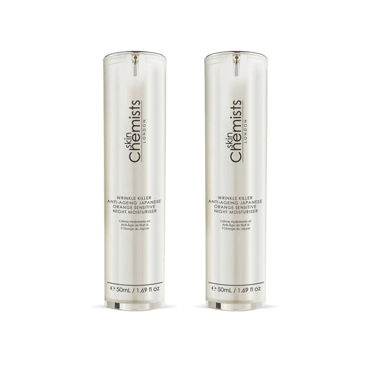 skinChemists Wrinkle Killer Anti-Ageing Japanese Orange Sensitive Night Moisturiser 50ml Twin Value Savings Pack