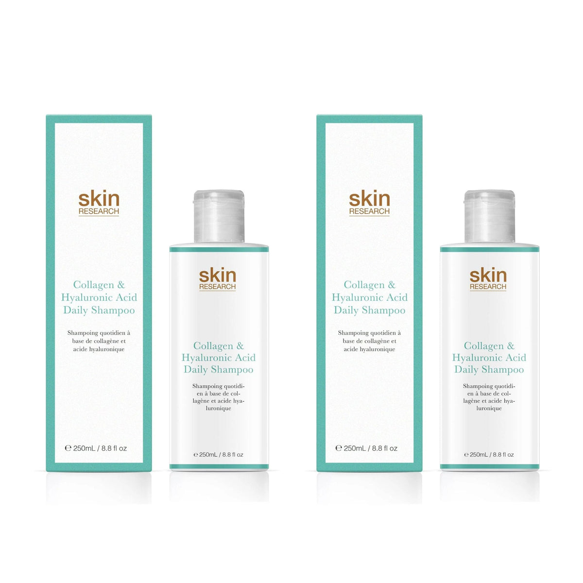 Skin Research Collagen & Hyaluronic Acid Daily Shampoo 250ml Twin Value Savings Pack