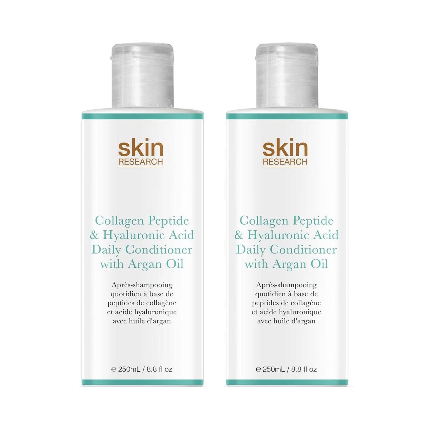 Skin Research Collagen Peptide & Hyaluronic Acid Daily Conditioner with Argan Oil 250ml Twin Value Savings Pack