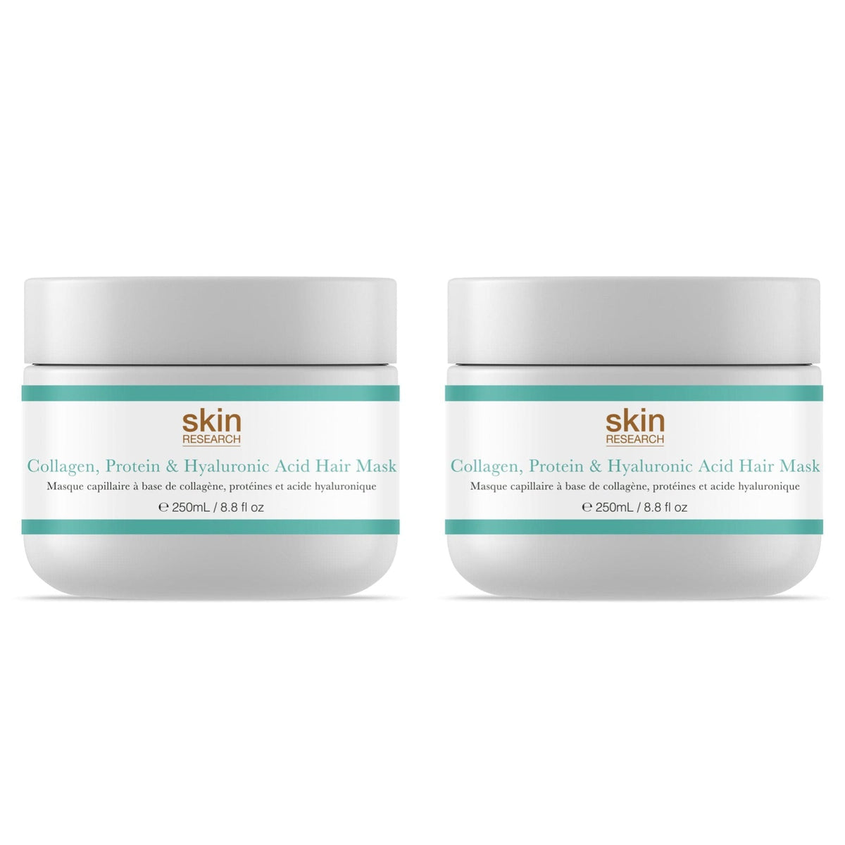 Skin Research Collagen, Protein & Hyaluronic Acid Hair Mask 250ml Twin Value Savings Pack